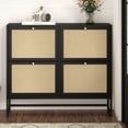 thumbnail image 3 of YOCWO 2 Tier Shoe Cabinet with 4 Flip Drawers, Narrow Shoe Storage Cabinet for Entryway, Black, 3 of 6