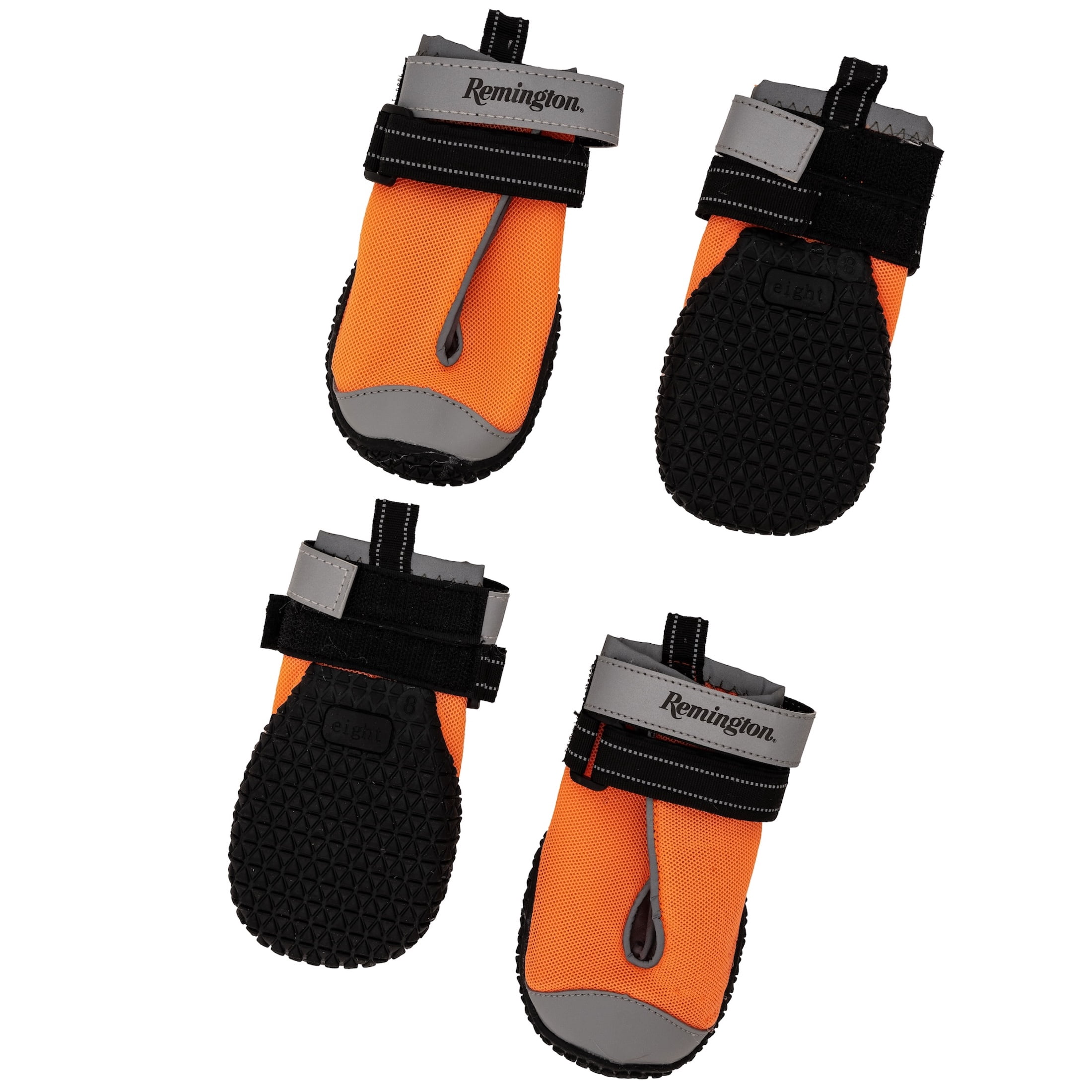 Remington Protective Pet Booties for Dogs, Orange, Size L, 4 Piece