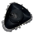 thumbnail image 3 of Slccxzc Non Woven Fabric Tricorn Pirate Hat Feather Lace Trim Adult Headwear, 3 of 7
