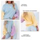 thumbnail image 5 of Mujer cuello redondo suéter empalmado moda color bloqueo transpirable suéter femenino suéter azul S, 5 of 7