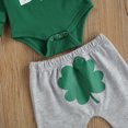 thumbnail image 6 of My First St. Patrick's Day Outfits Baby Boy Long Sleeve Romper Tops +Clover Print Pants +Hats Sets Spring Clothes, 6 of 7