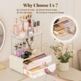 thumbnail image 2 of Organizador Delamu para encimera de baño, 2 cajones, 2 niveles, color crema blanco, 2 of 8