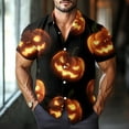 thumbnail image 2 of JGNGSHN Mens Halloween Costume Shirts Button Down Short Sleeve Holiday Vocation Shirt Funny Pumpkins Skull Print Tees, 2 of 8
