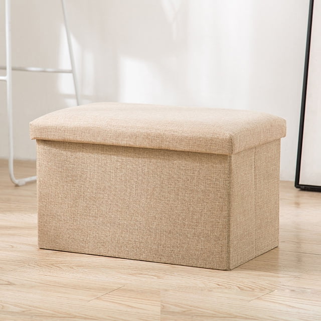 Otomana De Almacenamiento De Tela, Taburete Plegable Con Espuma Viscoelástica Para Oficina En Casa, Caja De Juguetes Con Reposapiés, Estructura Resistente De Tela Plegable,