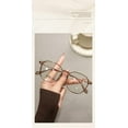 thumbnail image 6 of Women's Reading Glasses Square Round Shape Large Frame PC Metal Photochromic Multifocus Blue Light Blocking Readers for Women Magnification 3.5x,Brown, 6 of 10