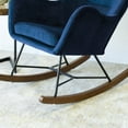 thumbnail image 3 of Revi Modern Indoor Livingroom Velvet Rocking Accent Chair in Navy Blue, 3 of 6