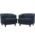 thumbnail image 1 of Hawthorne Collections Fauteuil à Accoudoirs en Tissu Azur (Lot de 2), 1 of 5