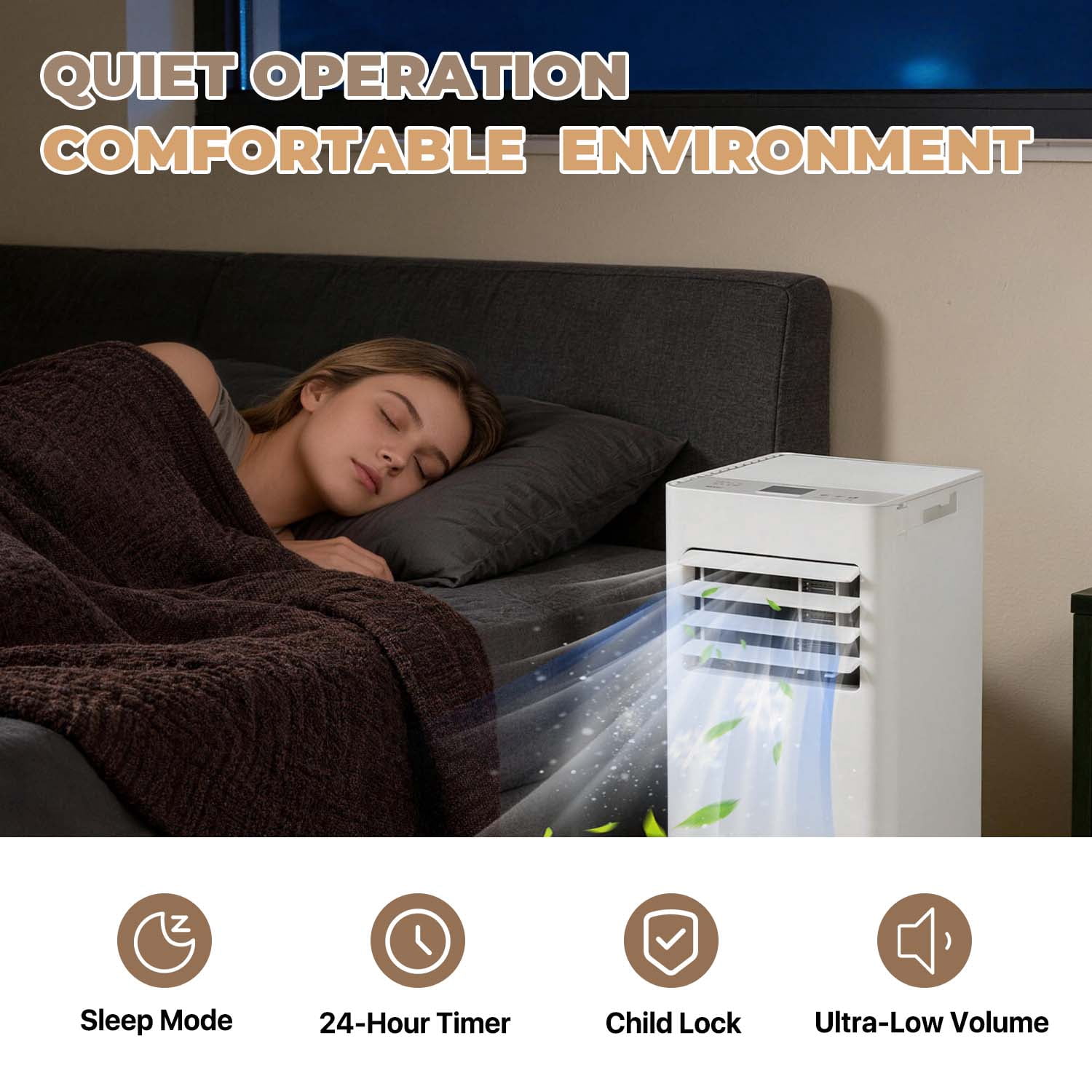 BaPiPro 10000 BTU ASHRAE Portable Air Conditioners with Heater, 5-in-1 Standing AC Unit with Heat, Cool, Dehumidifier, Fan, Sleep Mode for Room ups to 350 Sq.Ft