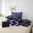 thumbnail image 5 of Feelyou Blue Boho Aztec Bedding Comforter Set 7pcs, Mandala Geometric King Bedding Sets, Vintage Western Fashion Reversible Bed Sheets, Super Cozy Room Decor, 5 of 7
