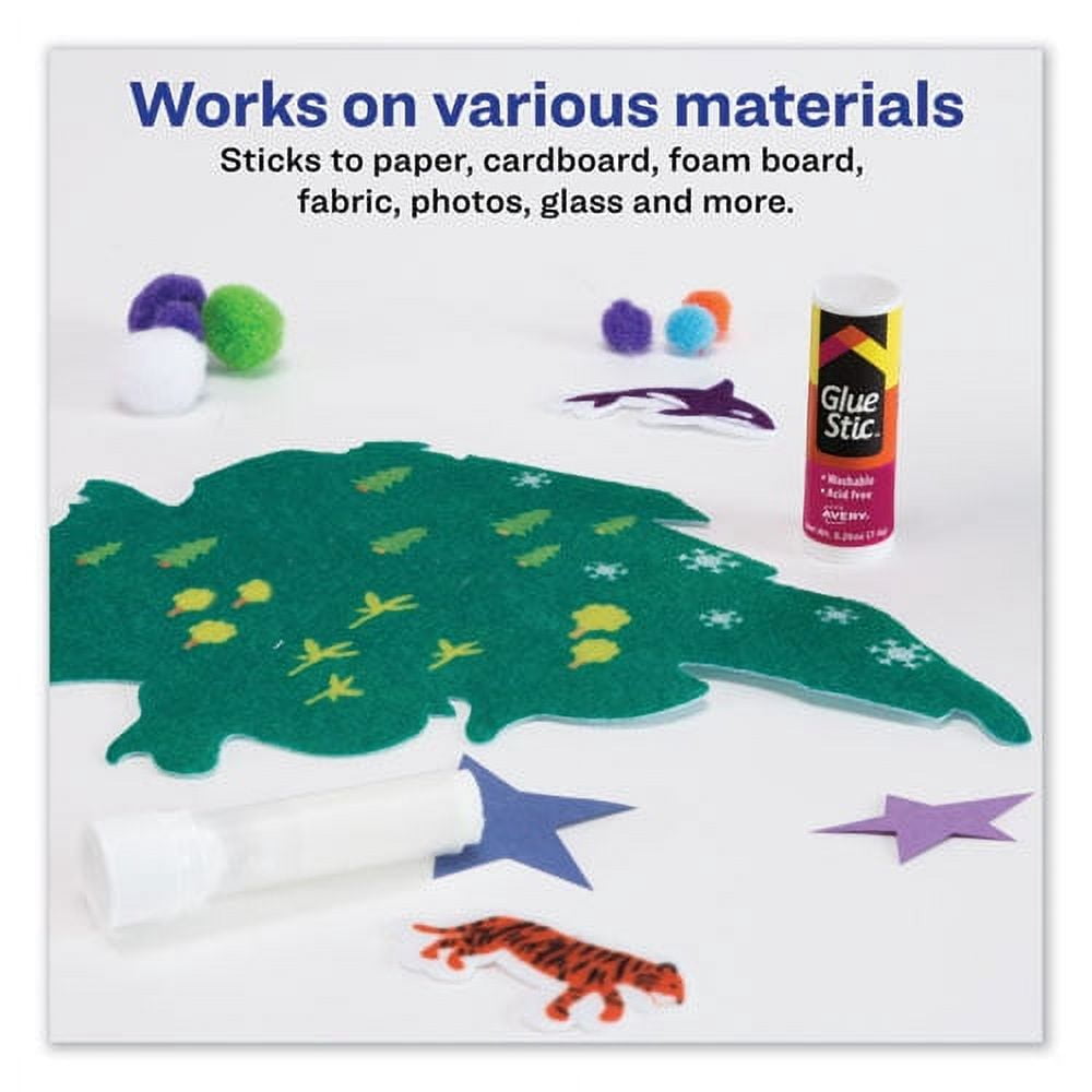 Permanent Glue Stic Value Pack, 0.26 Oz, Applies White, Dries Clear, 6/pack | Bundle of 5 Packs