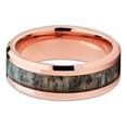thumbnail image 2 of 8mm Deer Antler Tungsten Carbide Wedding Band Rose Gold Two Tone Ring Comfort Fit 10, 2 of 3