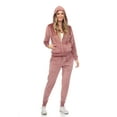 thumbnail image 4 of White Mark Women's 2 Piece Rhinestone Velour Tracksuit Set, 4 of 6