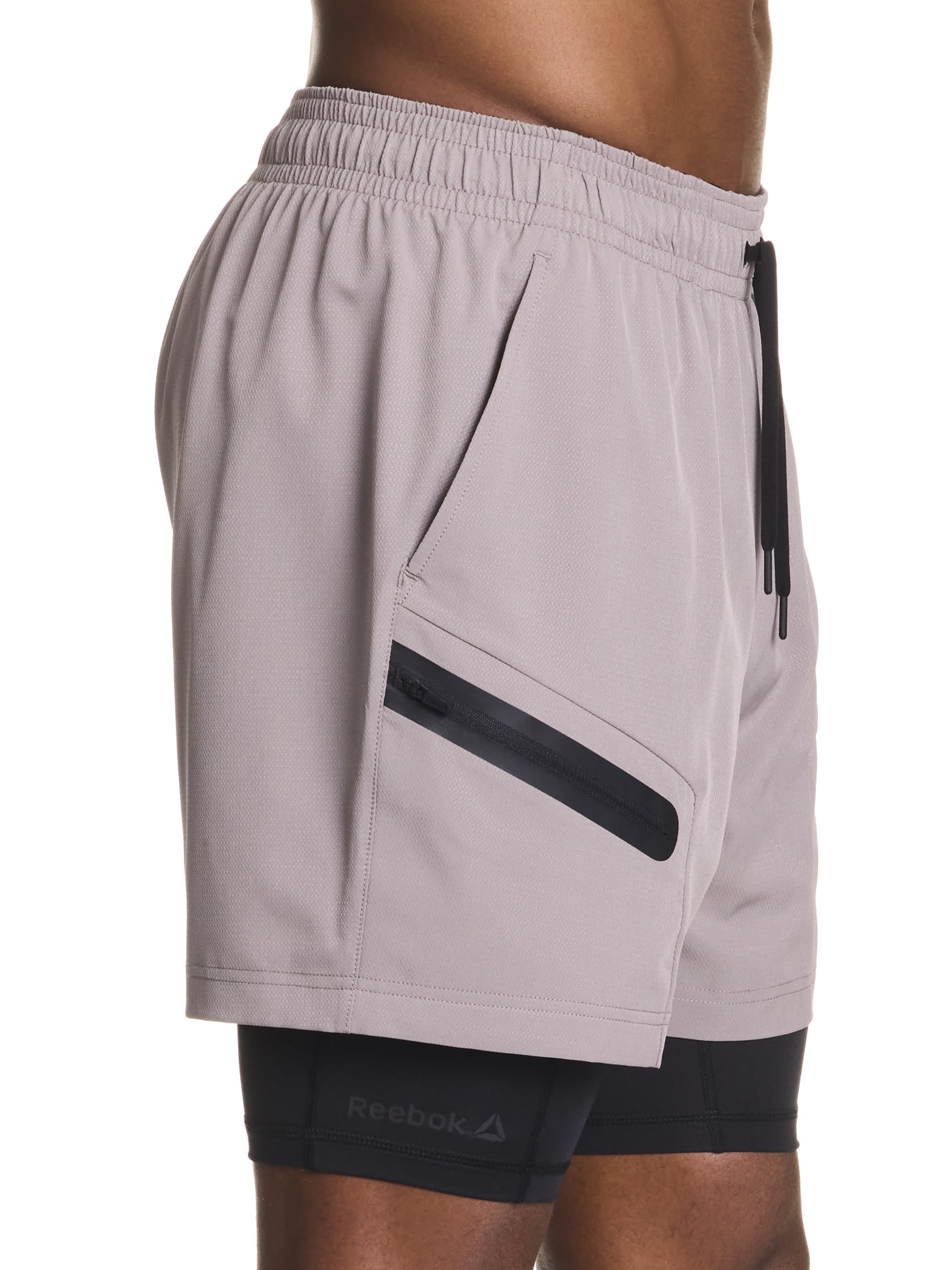 Reebok Men's and Big Men's Power Up 2-in-1 Woven Shorts (6" Inner, 9" Outer Inseam), Sizes XS-3XL