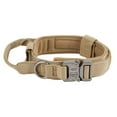 thumbnail image 2 of Deago Tactical Dog Collar Military Dog Collar Adjustable Nylon Dog Collar Heavy Duty Metal Buckle with Handle for Dog Training (Khaki, L), 2 of 9