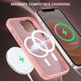 thumbnail image 7 of YINLAI iPhone 12/12 Pro Case Compatible with Mag-safe,Translucent Matte Slim Fit Shockproof Protective Case for iPhone 12/12 Pro,Pink, 7 of 7