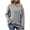 Gray, variant on WREESH Womens Fashion Sweatshirt Casual Crewneck Sweatshirt Solid Color Pullover Loose Fit Long Sleeve Tops Fall And Winter New Loose Tops Sweatshirts Light Blue