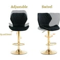 thumbnail image 5 of EALSON Velvet Bar Stools Set of 4 Counter Height Barstools with Back Swivel Bar Chairs with Gold Base Modern Adjustable Kitchen Island Stools for Home Bar/Dining Room, Black, 5 of 8
