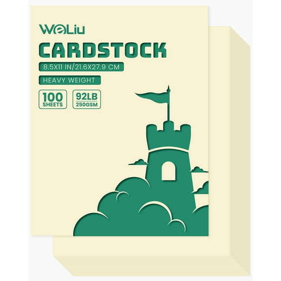 Cream Cardstock 8.5x11 Inch Ivory Paper, Card Stock 100 Sheets Colored Paper for Invitation, Card Making, Certificates and DIY Crafts (92LB Cover/250GSM)