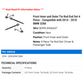 thumbnail image 2 of Front Inner and Outer Tie Rod End Set 4 Piece - Compatible with 2014 - 2018 BMW 328d 2015 2016 2017, 2 of 2