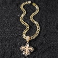 thumbnail image 3 of Hip Hop Cuban Chains Team logo Pendant Necklace With 13mm Miami Cuban Chain Iced Out Bling HipHop Necklaces Fashion Jewelry, 3 of 7