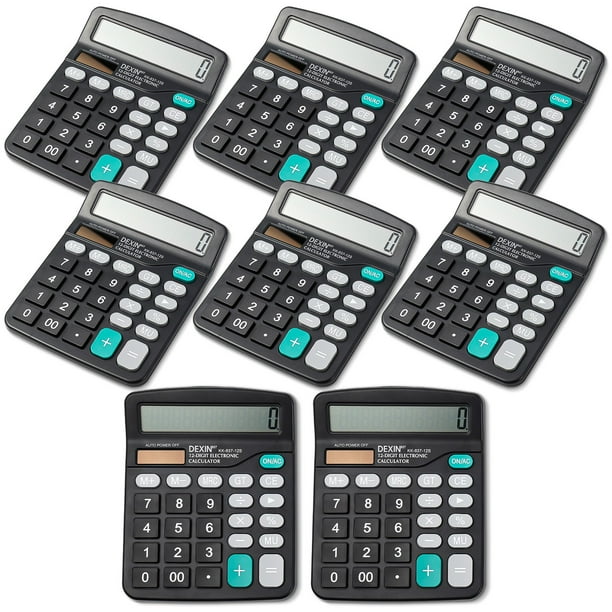 HEQUSIGNS 8 Pack 12 Digit Calculator, Solar Power Basic Desktop