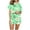 Mint Green, variant on Tnhcen Women's Sleepwear Capri Pajama Sets Short Sleeve Two-Piece Pjs V Neck Tops Shorts Homewear Set S-2XL