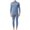 Blue, variant on Thermal Underwear Set Men Heavyweight Base Layer Fleece Lined Crew Neck Long Sleeve Winter Shirt Pants Cold Weather