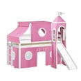 thumbnail image 2 of JACKPOT Solid Wood Prince & Princess Low Loft Twin Bed in White/Pink, 2 of 6