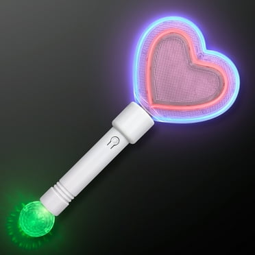 FlashingBlinkyLights Flashing Light Up Heart Rave Toy Wand