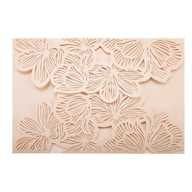 10Pcs European Style Carved Wedding Invitations Blank Inner Sheet for Customization, Romantic and Elegant Design 5 Patterns Available Easy to Hand Out for Weddings,