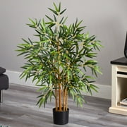 Nearly Natural 3 Multi Bambusa Bamboo Artificial Tree, Green