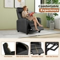 thumbnail image 4 of SgoodS | Recliner Chair | No Massage Function | Leather Black | with Lumbar Support, Adjustable Push Back, Wide Armrests, Footrest & Padded Seat | Easy Assembly | for Living Room, Home Theatre, 4 of 7