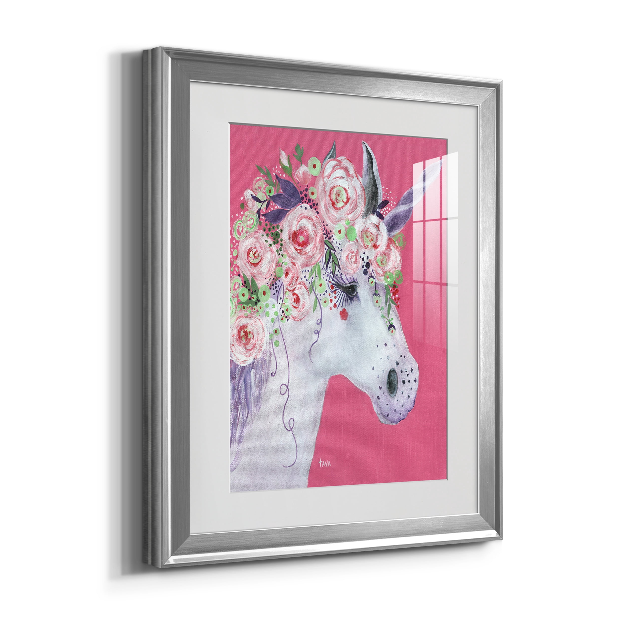 Unicorn II Premium Framed Prints Set of 3 - Ready to Hang - 18 x 24 Each - Silver Frame