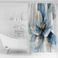 thumbnail image 4 of Extra Long Shower Curtain 72x96 Inch, Moroccon Shower Curtain Waterproof Bathroom Decor Blue Gradient Flowers Fabric Bath Curtain Set Accessories with Hooks, 4 of 6