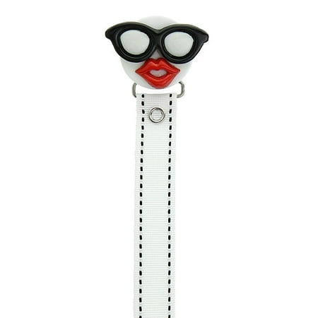 Sunglasses Face Pacifier Clip with Matching Ribbon