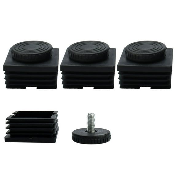 Unique Bargains M8 Leveling Feet 50 x 50mm Square Insert Adjustable Furniture Glide 4 Sets