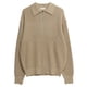 thumbnail image 5 of Suéter con media cremallera para hombre, estilo otoño e invierno, estilo retro, estilo perezoso, suéter de punto con solapa, suéter informal holgado de moda, 5 of 6