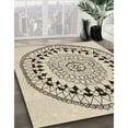 thumbnail image 2 of Ahgly Company Indoor Round Patterned Wood Brown Area Rugs, 4' Round, 2 of 6