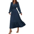 thumbnail image 2 of Gspmoly Robe d'Été, Robe Décontractée à la Mode pour Femme à Manches Longues et Col en V, Robes de Soirée pour Femmes Offres Prime, 2 of 6