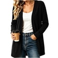thumbnail image 3 of Vivianyo HD Women's Corduroy Open Front Cardigan with Pockets, Long Sleeve Curved Hem Sweater Jacket, Fall Outerwear for Office Layering and Weekend Plans, Size S-XL, 3 of 8