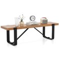 thumbnail image 1 of Costway 60" Long Hallway Bench Entryway Bench with Metal Frame Farmhouse Wooden Shoe Rack, 1 of 10