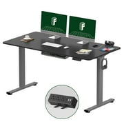 FLEXISPOT 55 x 28 Home Office Height Adjustable Standing Desk Memory Programmable Presets Computer Desk Gray and Black