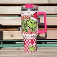 thumbnail image 5 of 40 oz Christmas Grinhi Tumbler with Handle and Straw, Stainless Steel Tumbler with Lid Straw, Car Sports Travel Cup Christmas Gift 40oz Tumblers (Christmas 1), 5 of 6