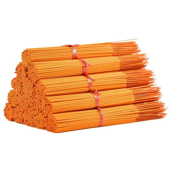 1000 Unscented (Orange) Incense Sticks 11 inch - 100% Natural Joss and Bamboo 11" Punk Blanks - for DIY Aromatherapy Incense Making.