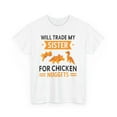 thumbnail image 2 of Trade My Sister For Chicken Nuggets Men's Funny Graphic Print Short Sleeve T-Shirt Tee 100% Cotton - Comfortable Crew Neck, Soft Tees Casual Tops, 2 of 5