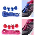 thumbnail image 3 of 1 Pair No Tie / Tie Free Elastic Shoelaces Lock Shoe Laces Strings Round Unisex Pink & white dot, 3 of 9
