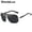 Black Silvery Grey, variant on ShedaLux men's and women's same polarized alloy square oversized frame sunglasses driving sunglasses sunshade glasses