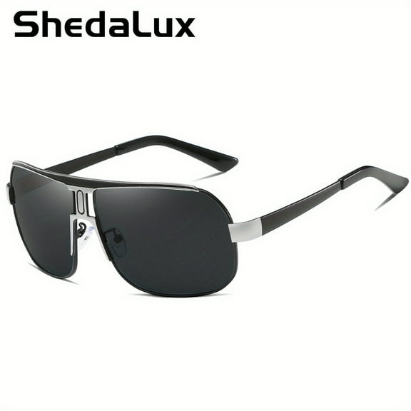 ShedaLux men's and women's same polarized alloy square oversized frame sunglasses driving sunglasses sunshade glasses