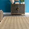 thumbnail image 3 of nuLOOM Larnaca Seagrass Herringbone Indoor/Outdoor Area Rug, 8' x 10', Natural, 3 of 4