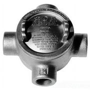 Crouse-Hinds GUAX26 3/4 In Hub Conduit Outlet Box W/ Cover for Threaded Rigid & IMC,